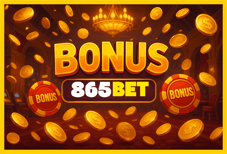 Imagem promovendo bônus 865BET com recompensas imperdíveis.